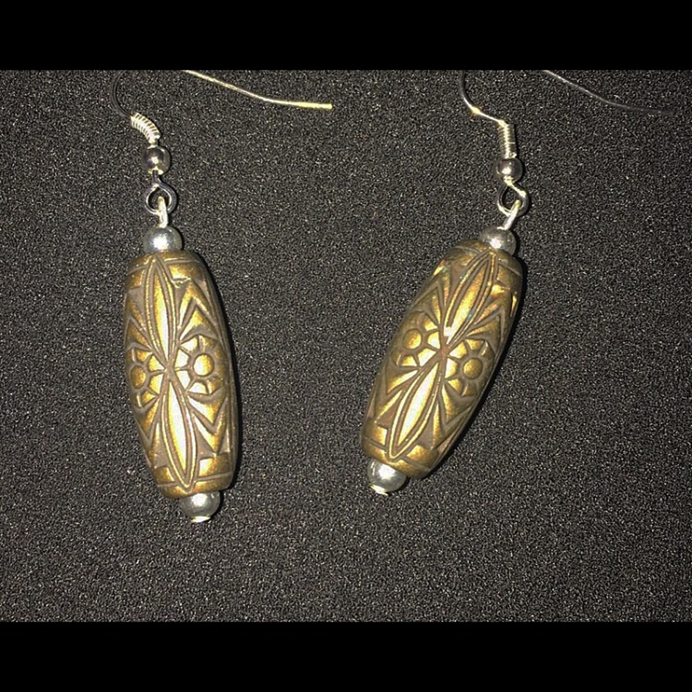 handmade tiki dangle earrings
